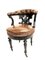 Sedia da ufficio Napoleone III in pelle e legno su rotelle, Immagine 7