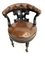 Napoleon III Office Chair in Leather and Wood on Casters 2