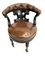 Napoleon III Office Chair in Leather and Wood on Casters, Image 2