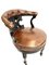 Napoleon III Office Chair in Leather and Wood on Casters 3