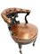 Napoleon III Office Chair in Leather and Wood on Casters, Image 3