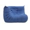 Togo Sofa and Corner Sofa in Blue Velvet by Michel Ducaroy for Ligne Roset, 1970s, Set of 2 5