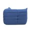 Togo Sofa and Corner Sofa in Blue Velvet by Michel Ducaroy for Ligne Roset, 1970s, Set of 2, Image 8