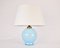 Französische blaue Glaslampe, 1930er 5