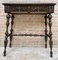 Early 20th Century Carved Oak Table with One Drawer, 1940s 1