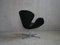 Swan Chair 3320 in Black Leather by Arne Jacobsen for Fritz Hansen, 1950s 5