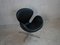 Swan Chair 3320 in Black Leather by Arne Jacobsen for Fritz Hansen, 1950s 7