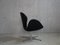 Swan Chair 3320 in Black Leather by Arne Jacobsen for Fritz Hansen, 1950s 4