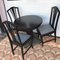 Tavolo e sedie rotondi in ottone sbalzato nero, anni '20, set di 4, Immagine 21