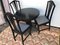 Black Round Brass Embossed Sheet Table & Chairs, 1920s, Set of 4 2