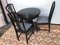 Black Round Brass Embossed Sheet Table & Chairs, 1920s, Set of 4, Image 32