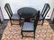 Black Round Brass Embossed Sheet Table & Chairs, 1920s, Set of 4 30