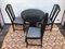 Tavolo e sedie rotondi in ottone sbalzato nero, anni '20, set di 4, Immagine 30