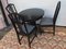 Black Round Brass Embossed Sheet Table & Chairs, 1920s, Set of 4, Image 23