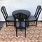 Black Round Brass Embossed Sheet Table & Chairs, 1920s, Set of 4 29