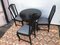 Tavolo e sedie rotondi in ottone sbalzato nero, anni '20, set di 4, Immagine 24
