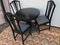 Tavolo e sedie rotondi in ottone sbalzato nero, anni '20, set di 4, Immagine 26