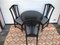 Black Round Brass Embossed Sheet Table & Chairs, 1920s, Set of 4 5