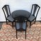 Black Round Brass Embossed Sheet Table & Chairs, 1920s, Set of 4 1