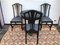 Black Round Brass Embossed Sheet Table & Chairs, 1920s, Set of 4 35