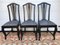 Black Round Brass Embossed Sheet Table & Chairs, 1920s, Set of 4 3