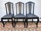 Black Round Brass Embossed Sheet Table & Chairs, 1920s, Set of 4, Image 3