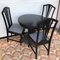 Black Round Brass Embossed Sheet Table & Chairs, 1920s, Set of 4 22