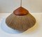 Mid-Century Pendant Lamp in Natural Hessian String & Teak from Fog & Mørup, 1960s 6