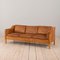 Vintage Light Cognac Aniline Leather 3-Seater Sofa by Mogens Hansen, Denmark, 1970s 12