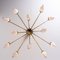 Italian Milkglass and Brass Chandelier from Stilnovo, 1960s 8