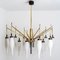 Italian Milkglass and Brass Chandelier from Stilnovo, 1960s 2