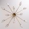 Italian Milkglass and Brass Chandelier from Stilnovo, 1960s, Image 5