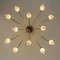 Italian Milkglass and Brass Chandelier from Stilnovo, 1960s, Image 10