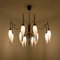 Italian Milkglass and Brass Chandelier from Stilnovo, 1960s 13