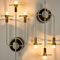 Hallogeen Wall Lights in White Metal with Brass and Glass by J. Kalmar, 1970, Set of 2, Image 10