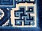 Tapis Pao-Tao Vintage en Bleu avec Motifs Géométriques, Chine, 1920s 9