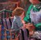 Emilio Grau-Sala, Scène d'intérieur avec mère et enfant, Oil on Wood, Framed 5