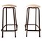 Vintage Velvet and Iron Stools, Italy, 1960s, Set of 2 3