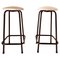 Vintage Velvet and Iron Stools, Italy, 1960s, Set of 2, Image 3