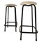 Vintage Velvet and Iron Stools, Italy, 1960s, Set of 2 1
