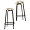 Vintage Velvet and Iron Stools, Italy, 1960s, Set of 2, Image 4