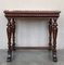 Neoclassical Italian Walnut Side Table with Marble Top and Carved Decor, 1800s 2