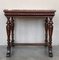 Neoclassical Italian Walnut Side Table with Marble Top and Carved Decor, 1800s, Image 2