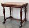 Neoclassical Italian Walnut Side Table with Marble Top and Carved Decor, 1800s, Image 4