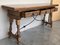 Vintage Spanish Fold Out Console Table with Iron Stretcher and Drawers, 1920 5