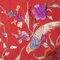 Mantón de piano chino de seda roja con pájaros y flores, años 20, Imagen 11
