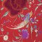 Red Silk Chinese Piano Shawl with Birds and Flowers, 1920s, Image 12