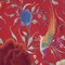 Mantón de piano chino de seda roja con pájaros y flores, años 20, Imagen 13