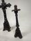 Antique Crucifix with Holder in Wrought Iron, Set of 3, Image 7