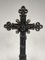 Antique Crucifix with Holder in Wrought Iron, Set of 3 2